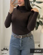 🐆 بلوز یقه اسکی پلنگی زنانه کد 1598