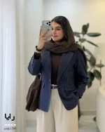 کت مخمل جیر زنانه رایا سرمه‌ای کد 1595