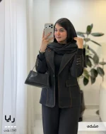 کت زنانه رایا مشکی کد 1595 مخمل جیر ترک