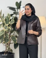 کت چرم زنانه مدل روناک چرم درجه یک کد 1572 - تصویر 2