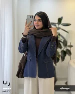 کت مخمل جیر زنانه رایا سرمه‌ای کد 1595