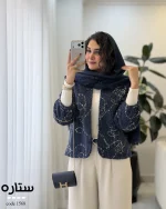پالتو زنانه مدل ستاره جنس پوست سموری سوزن‌دوزی کد 1568 - تصویر 5