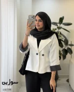 کت مدل سوژین جنس مخمل جیر ایشو کد 1606 - تصویر 4