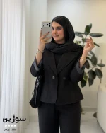 کت مدل سوژین جنس مخمل جیر ایشو کد 1606 - تصویر 13
