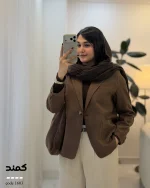 پالتو کتی کمند جنس مخمل جیر ایشو ترک کد 1603 - تصویر 3