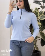 خرید بلوز نیم زیپ کبریتی زنانه کد 1602 - تصویر 6