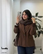 کت مدل بهسا جنس مخمل جیر ایشو کد 1612 - تصویر 13