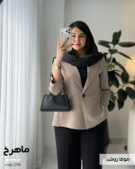 کت زنانه مدل ماهرخ کت کرپ مورگان کد 1586 - تصویر 3