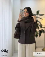 کت پالتویی زنانه پناه | کت پرادا ترک گوشتی گرم و شیک - تصویر 3