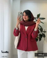 کت مدل بهسا جنس مخمل جیر ایشو کد 1612 - تصویر 5