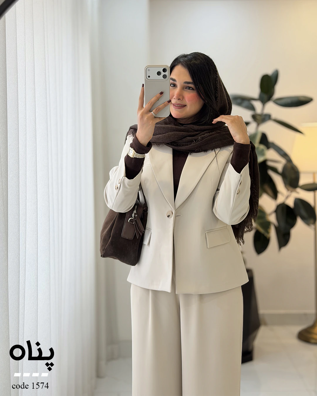 43432432 کت پالتویی زنانه پناه | کت پرادا ترک گوشتی گرم و شیک - تصویر 1