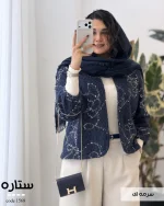 پالتو زنانه مدل ستاره جنس پوست سموری سوزن‌دوزی کد 1568 - تصویر 4