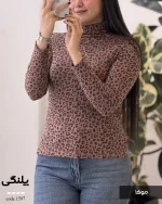 🐆 بلوز یقه اسکی پلنگی زنانه کد 1598 - تصویر 2