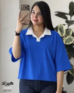 تیشرت یقه دار بیسیک زنانه مدل هیراد کد 1581 - تصویر 8