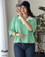 تیشرت یقه دار بیسیک زنانه مدل هیراد کد 1581 - تصویر 2