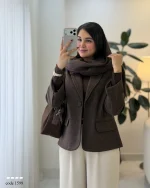پالتو فوتر یقه آرشال جنس فوتر دوتن کد 1599 - تصویر 4