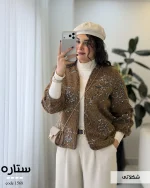 پالتو زنانه مدل ستاره جنس پوست سموری سوزن‌دوزی کد 1568 - تصویر 7