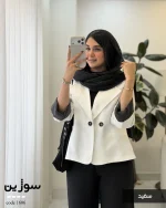 کت مدل سوژین جنس مخمل جیر ایشو کد 1606 - تصویر 10